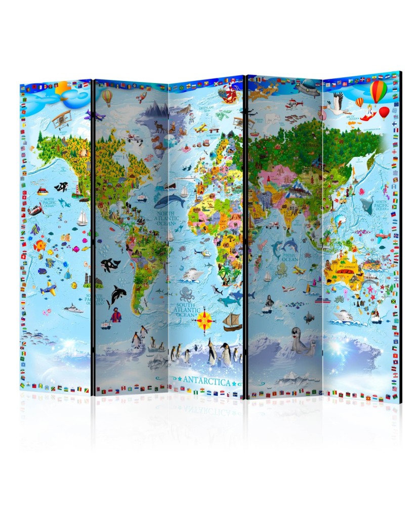 Pertvara  World Map for Kids II [Room Dividers]