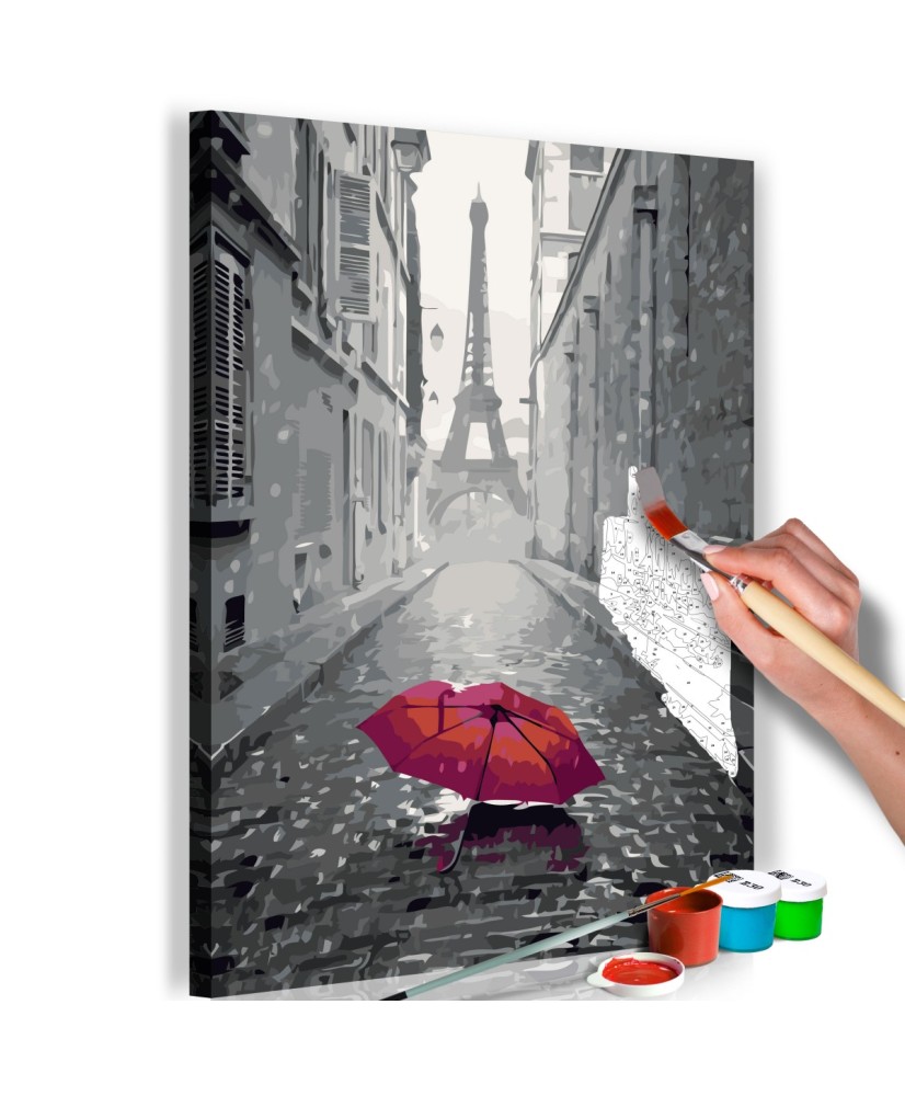 Pasidaryk pats  paveikslas ant drobės  Paris (Red Umbrella)