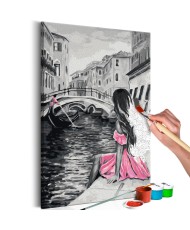 Pasidaryk pats  paveikslas ant drobės  Venice (A Girl In A Pink Dress)