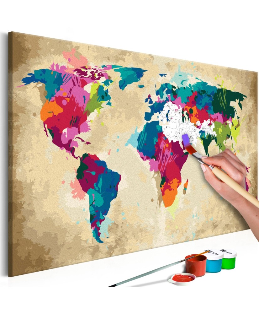 Pasidaryk pats  paveikslas ant drobės  World Map (Colourful)