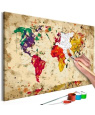 Pasidaryk pats  paveikslas ant drobės  World Map (Colour Splashes)