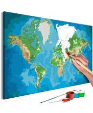 Pasidaryk pats  paveikslas ant drobės  World Map (Blue & Green)