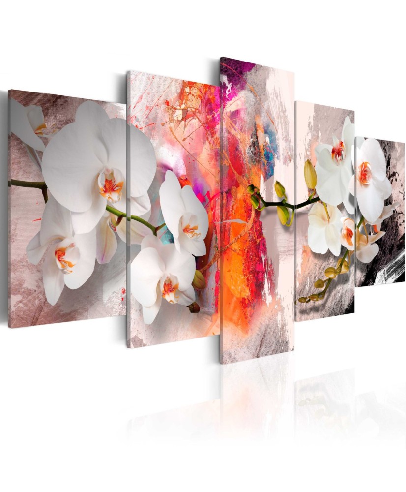 Paveikslas  Colorful background and orchids