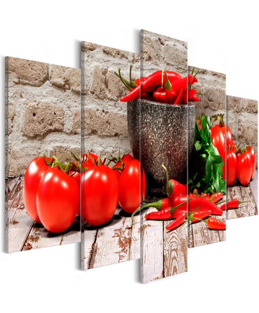 Paveikslas  Red Vegetables (5 Parts) Brick Wide