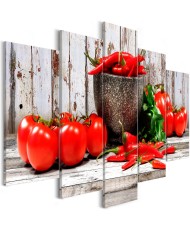 Paveikslas  Red Vegetables (5 Parts) Wood Wide