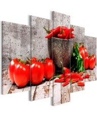 Paveikslas  Red Vegetables (5 Parts) Concrete Wide
