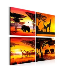 Paveikslas  African Animals (4 Parts)
