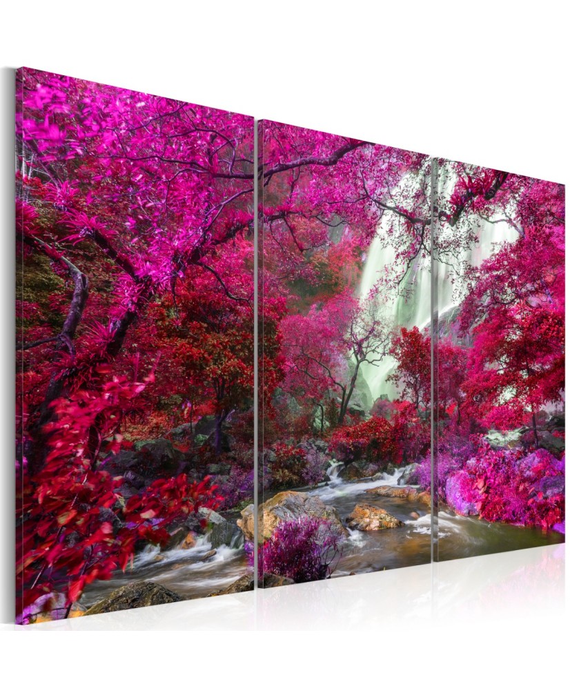 Paveikslas  Beautiful Waterfall Pink Forest