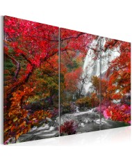 Paveikslas  Beautiful Waterfall Autumnal Forest