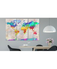 Paveikslas  World Map Rainbow Gradient