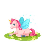 Interjero lipdukas vaikams Mielas vienaragis 70x50cm.