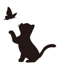 Interjero lipdukas vaikams Kačiukas ir drugelis 57x60cm