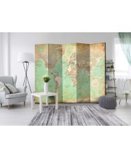 Pertvara  Turquoise World Map  [Room Dividers]