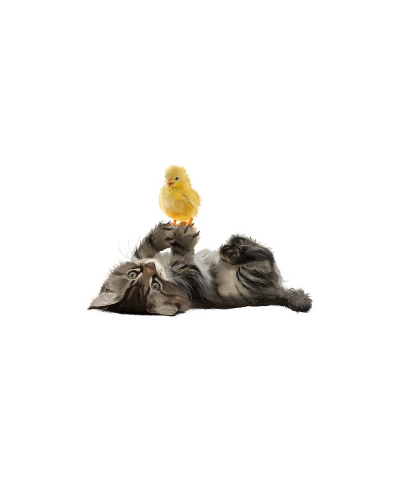 Interjero lipdukas Katinas su ančiuku 50x35cm