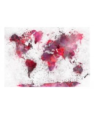 Fototapetas  World Map Red Watercolors