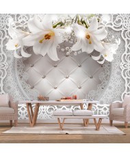 Fototapetas  Lilies and Quilted Background