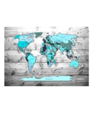 Fototapetas  World Map Blue Continents