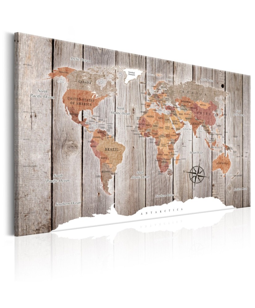 Paveikslas  World Map Wooden Stories