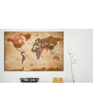 Paveikslas  World Map Brown Elegance