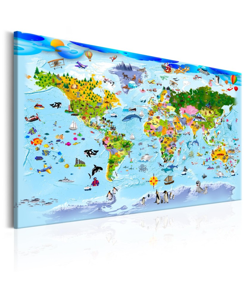 Paveikslas  Childrens Map Colourful Travels