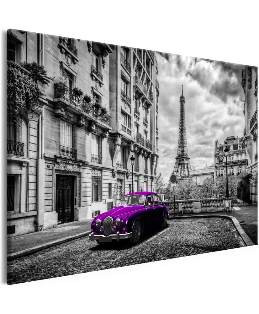 Paveikslas  Car in Paris (1 Part) Violet Wide
