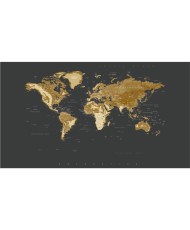 Fototapetai Auksinis pasaulio žemėlapis