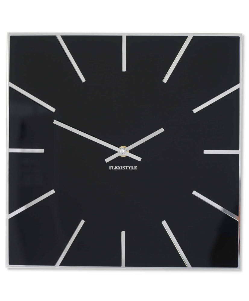 Sieninis laikrodis Kvadratai II 30cm. Juodas Sieninis laikrodis Kvadratai II 30cm. Juodas