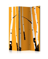 Pertvara  Birches on the orange background [Room Dividers]