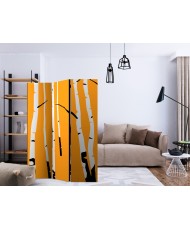 Pertvara  Birches on the orange background [Room Dividers]