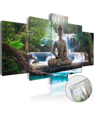Akrilo stiklo paveikslas  Buddha and Waterfall [Glass]