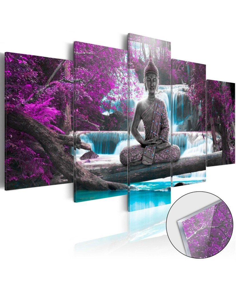 Akrilo stiklo paveikslas  Waterfall and Buddha [Glass]