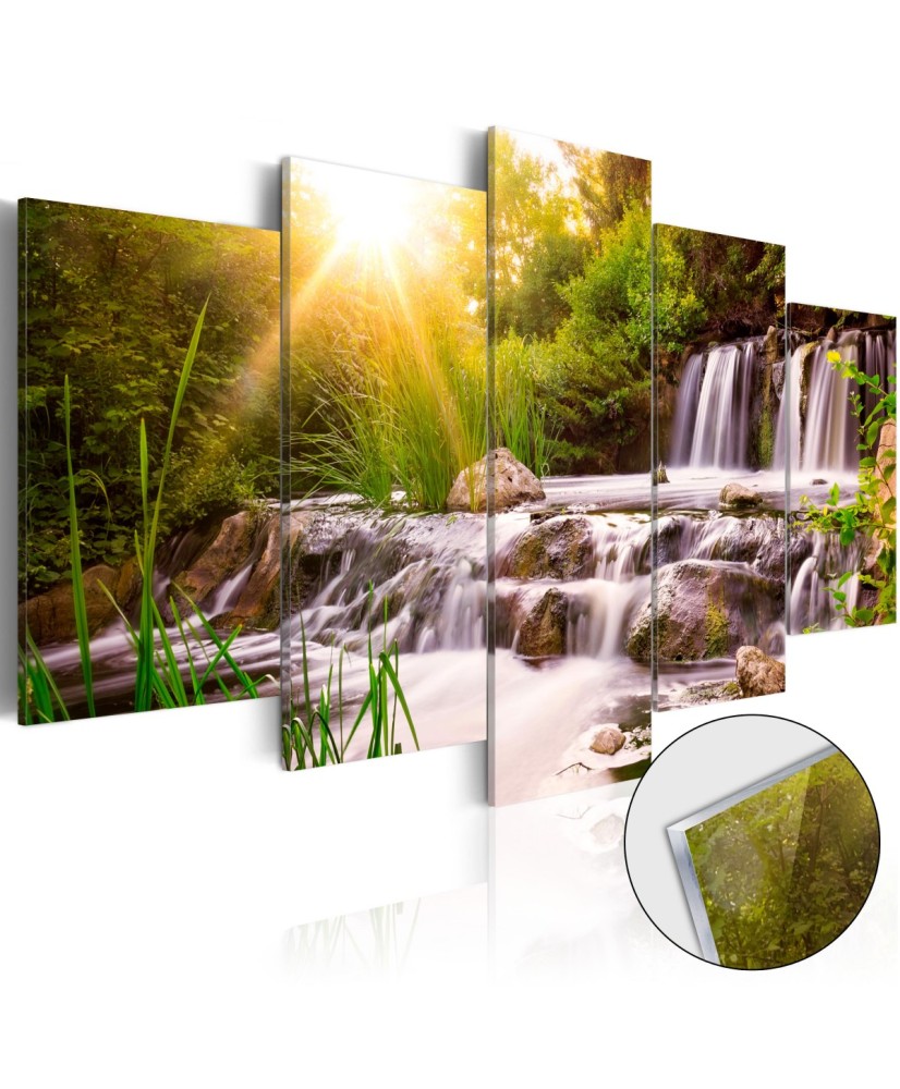 Akrilo stiklo paveikslas  Forest Waterfall [Glass]