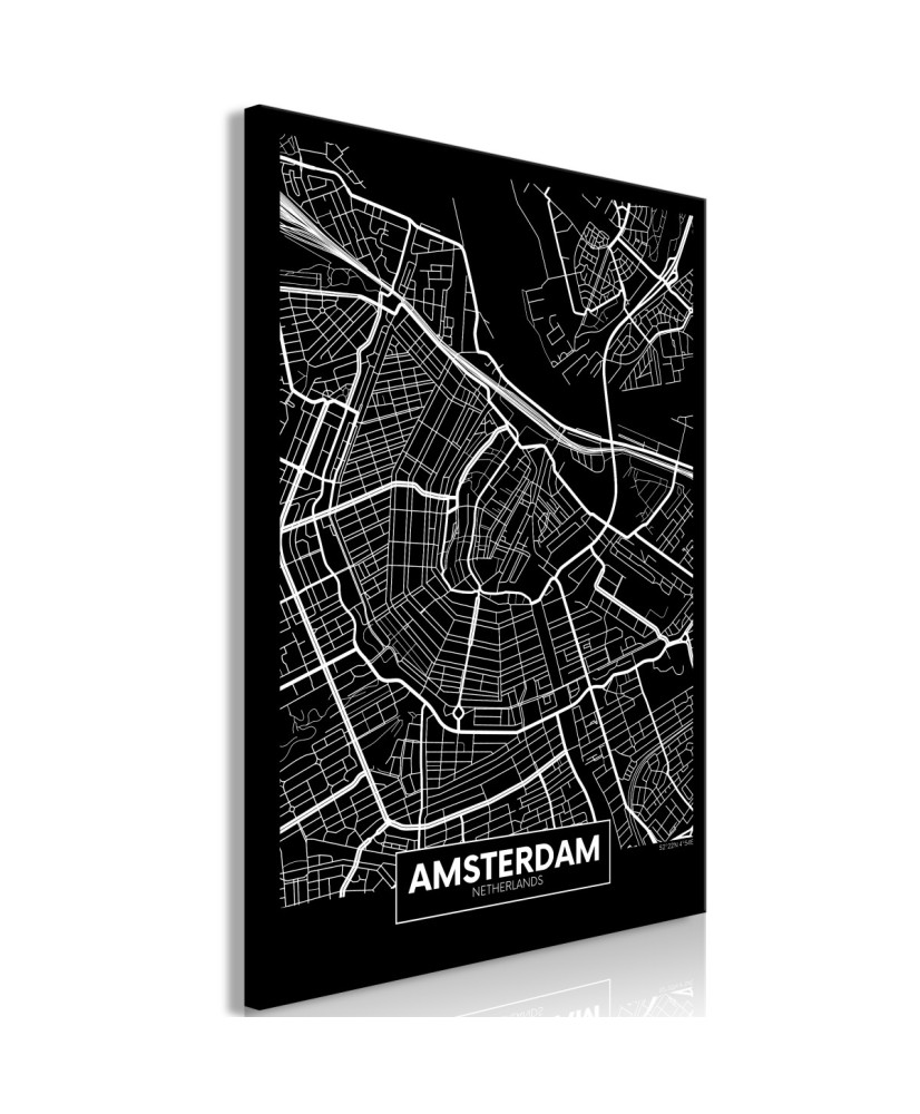 Paveikslas  Dark Map of Amsterdam (1 Part) Vertical