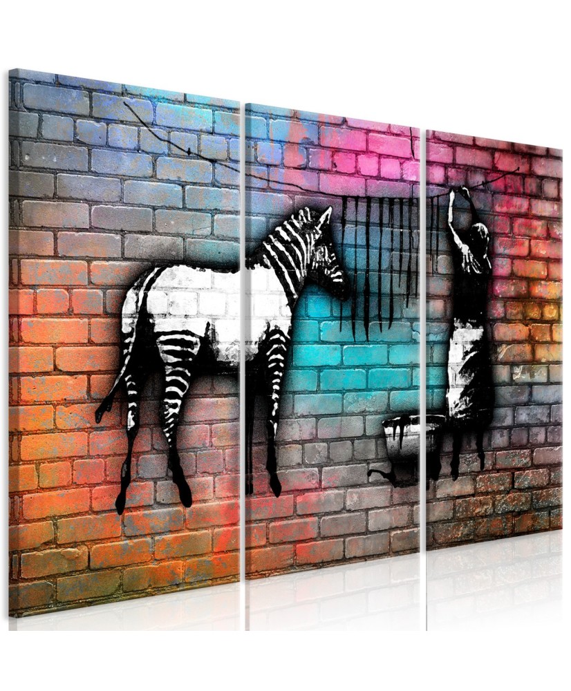 Paveikslas  Washing Zebra  Colourful Brick (3 Parts)