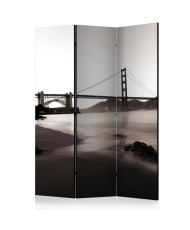 Pertvara  San Francisco Golden Gate Bridge in black and white [Room Dividers]