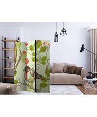 Pertvara  Bird and lilies vintage pattern [Room Dividers]