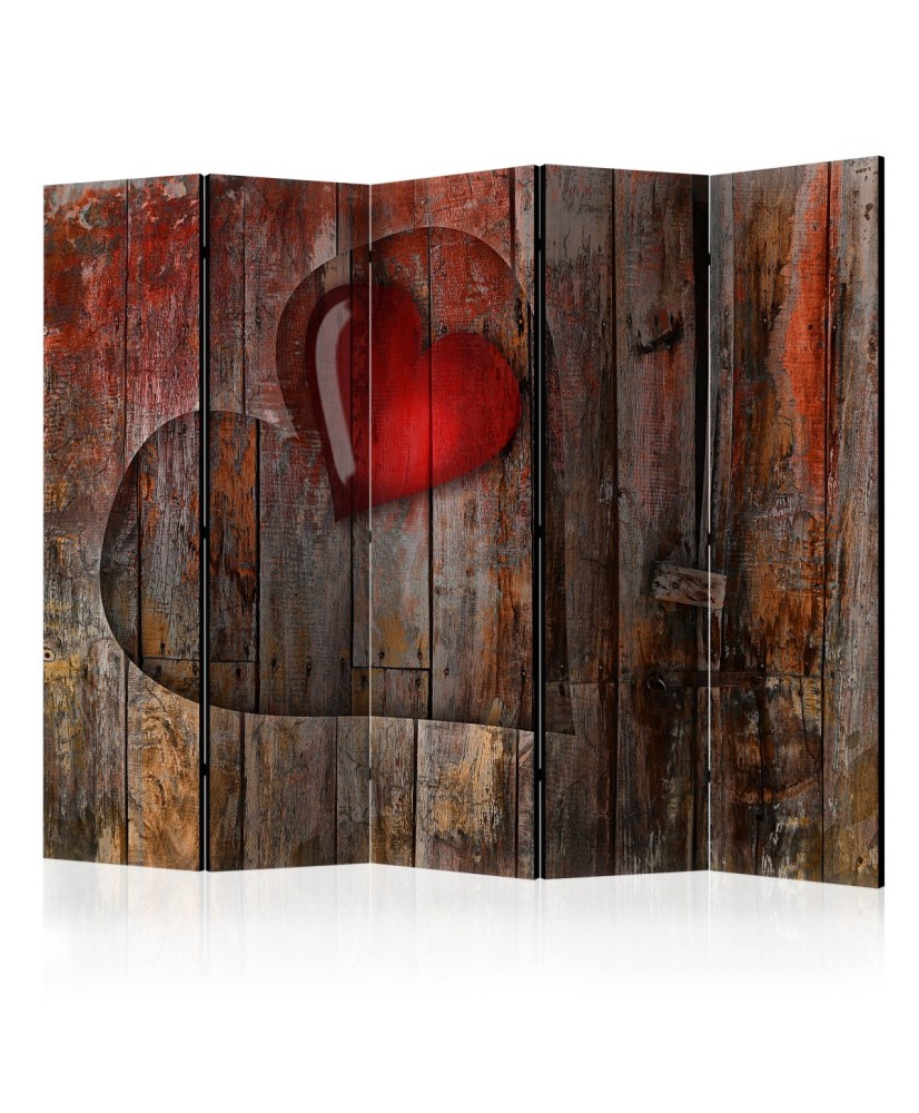 Pertvara  Heart on wooden background II [Room Dividers]