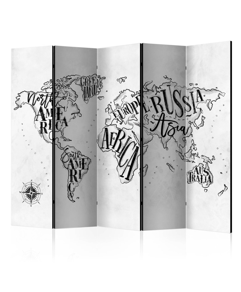 Pertvara  Retro Continents (Grey) II [Room Dividers]