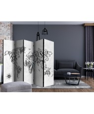 Pertvara  Retro Continents (Grey) II [Room Dividers]