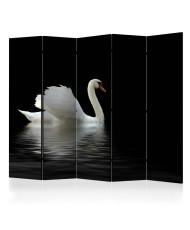 Pertvara  swan (black and white) II [Room Dividers]