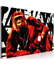 Paveikslas  Pop Art Monkey (1 Part) Narrow Red