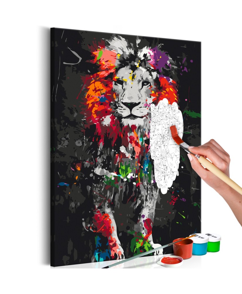 Pasidaryk pats  paveikslas ant drobės  Colourful Animals Lion