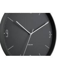 Sieninis laikrodis - Skaičiai ir linijos, matinis, juodas, 40 cm