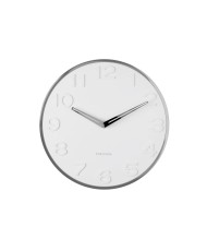 Sieninis laikrodis - Nauji originalūs skaičiai, baltas, 30 cm