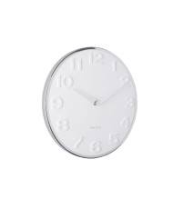 Sieninis laikrodis - Nauji originalūs skaičiai, baltas, 30 cm