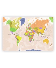 Kamštinis paveikslas - Spalvotas pasaulio žemėlapis II. Lietuvių kalba
