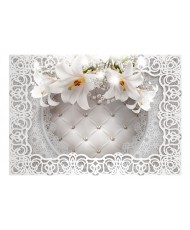 Lipnus fototapetas  Lilies and Quilted Background