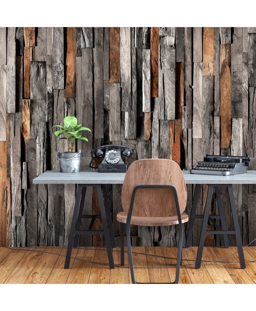 Lipnus fototapetas  Wooden Curtain (Grey and Brown)