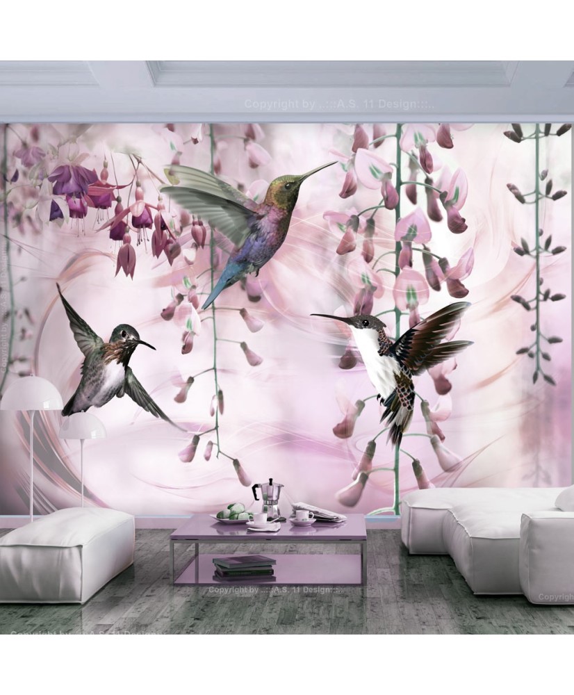 Lipnus fototapetas  Flying Hummingbirds (Pink)