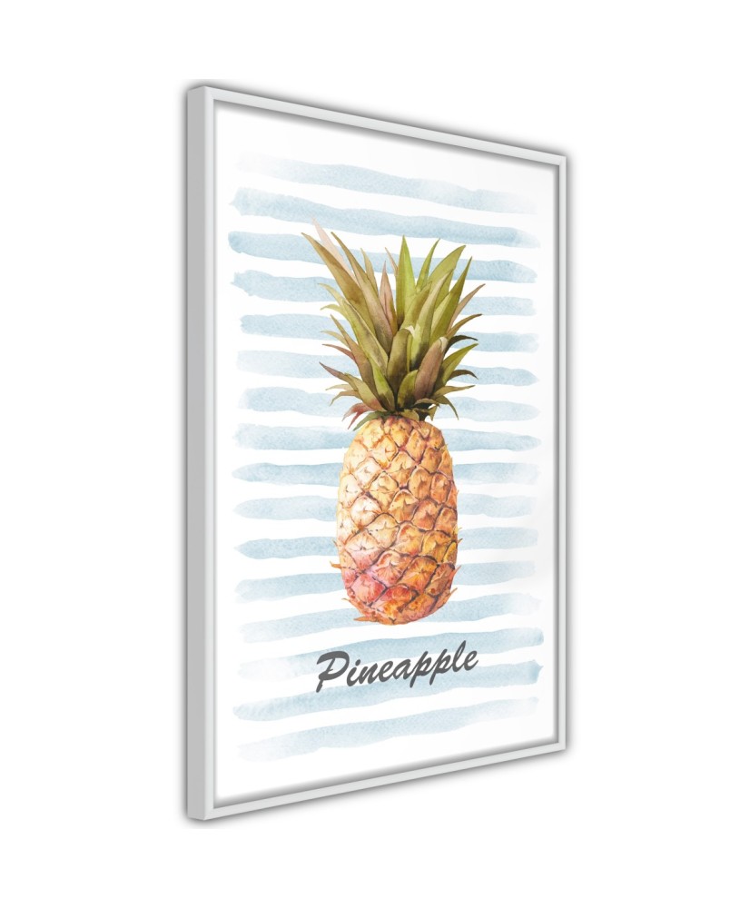 Plakatas  Pineapple on Striped Background